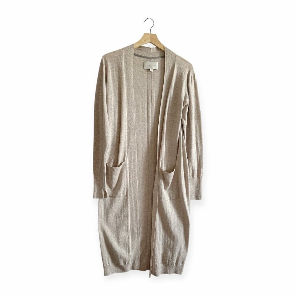 Brochu Walker Linen Blend Open Front Duster Cardigan, Size XS